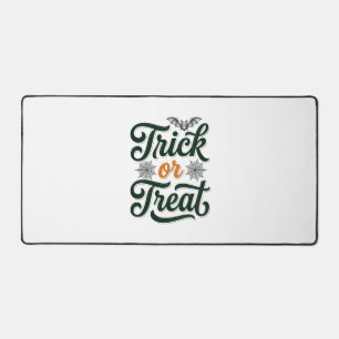 Vintage Trick Or Treat Halloween Typography Design Desk Mat