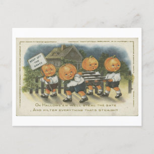 Vintage Trick or Treat Pumpkins Postcard