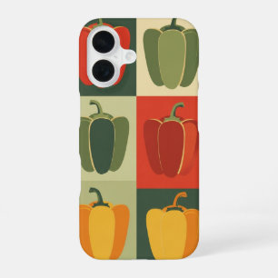 Vintage Tricolor Bell Pepper Pattern iPhone 16 Case