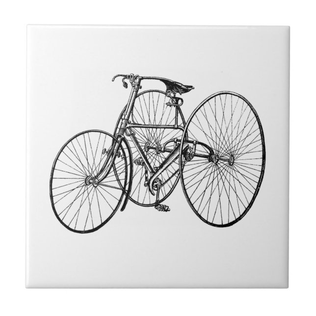 Vintage Tricycle - Three wheel bicycle Tile (Front)