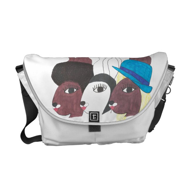 Vintage Trio CBunnies w Chic Messenger Bag (Front)