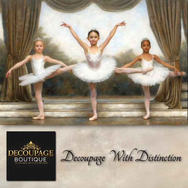 Vintage Trio Stage Ballerina Decoupage Tissue Paper (Vintage Trio Stage Ballerina Decoupage Tissue Paper)