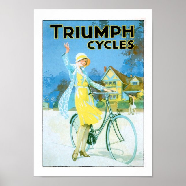 Vintage Triumph Cycles Bicycle Poster (Front)