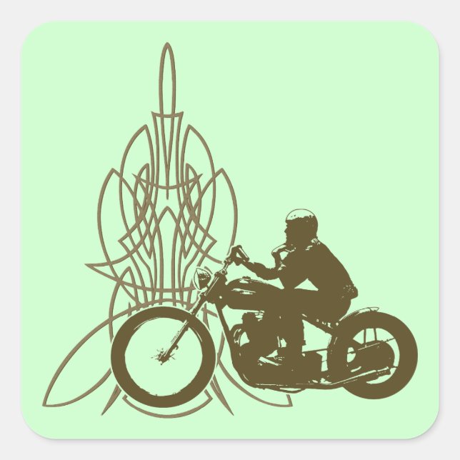 Vintage Triumph Riding Square Sticker (Front)