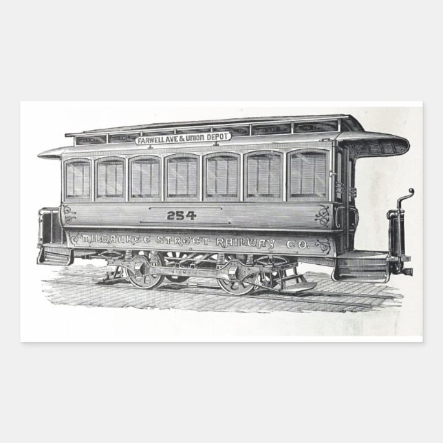 Vintage Trolley Sticker (Front)