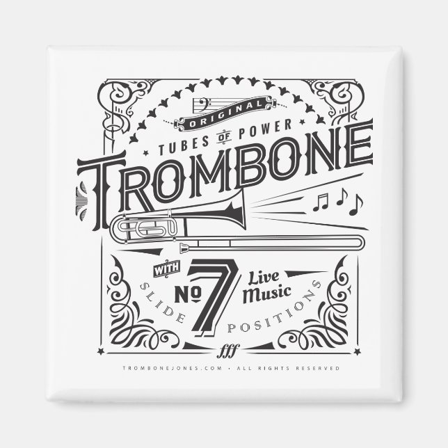 Vintage Trombone Magnet (Front)