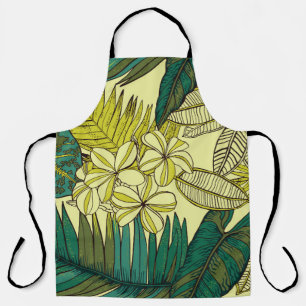 Vintage tropic pattern design. Cool floral wallpap Apron