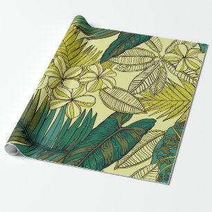 Vintage tropic pattern design. Cool floral wallpap Wrapping Paper