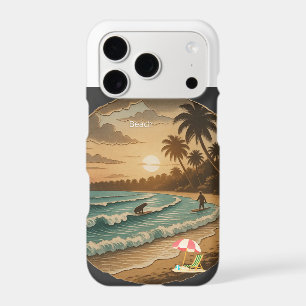 Vintage Tropical Beach Sunset iPhone 17 Pro Slim