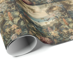 Vintage Tropical Botanical Paradise Art Luxury Wrapping Paper
