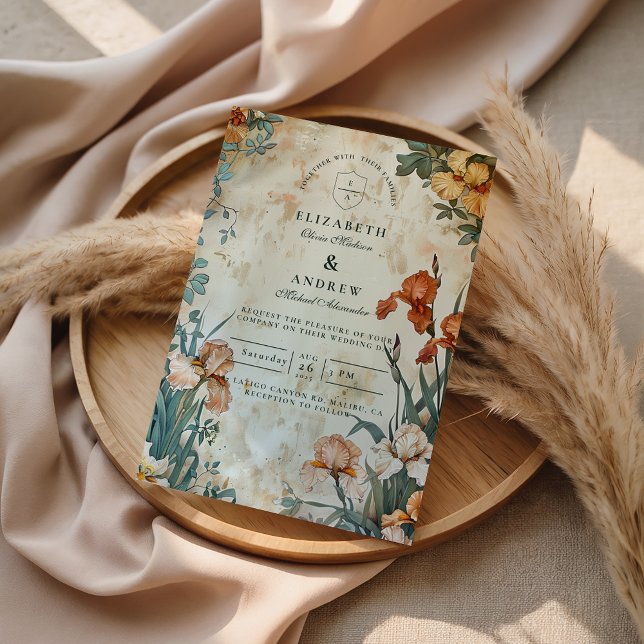 Vintage Tropical Botanical Wedding Invitation (Creator Uploaded)
