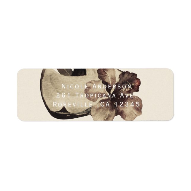 Vintage Tropical Coconut & Hibiscus Invitation (Front)