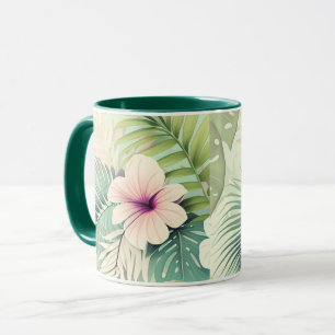 Vintage Tropical Flowers & Foliage Mug