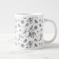 Vintage Tropical Fruit Lemon Floral Pattern