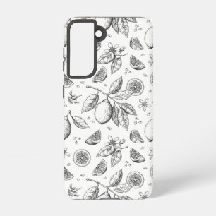 Vintage Tropical Fruit Lemon Floral Pattern Samsung Galaxy Case