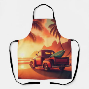 vintage tropical/Hawaiian surf truck Apron