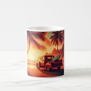 vintage tropical/Hawaiian surf truck Coffee Mug