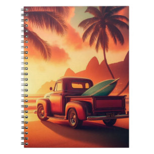 vintage tropical/Hawaiian surf truck Notebook
