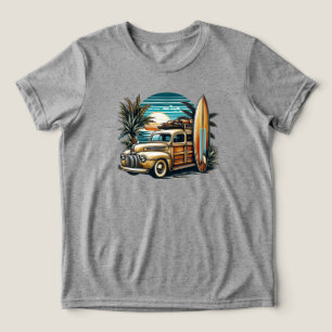 vintage tropical/Hawaiian surf truck Tri-Blend Shirt