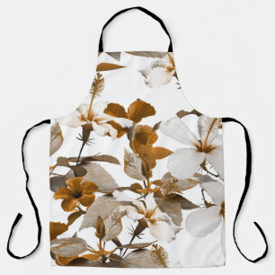 Vintage Tropical Hibiscus: Photo Collage Pattern Apron