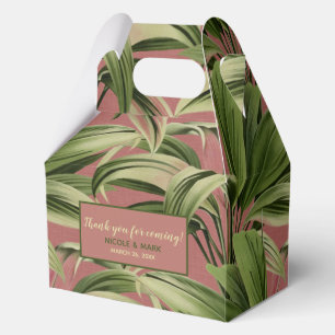 Vintage Tropical Palm Botanical Watercolor Rose Favour Box
