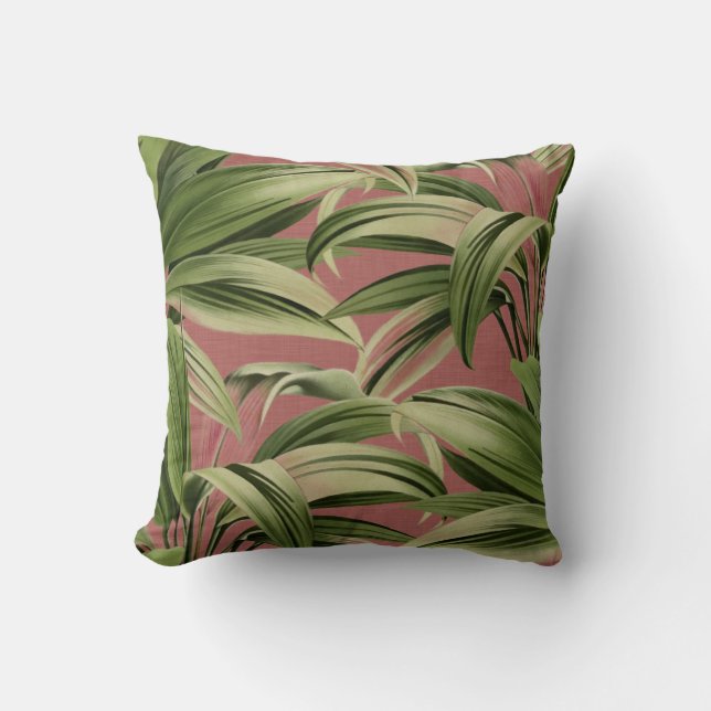 Vintage Tropical Palm Cushion (Front)
