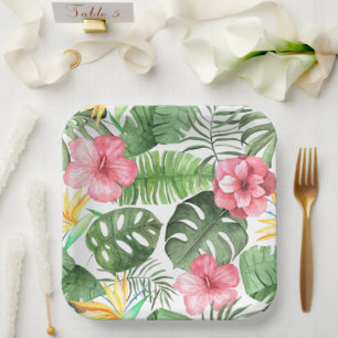 Vintage Tropical Paper Plate