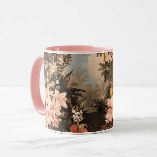 Vintage Tropical Paradise with Palm Trees Mug (Front Left)