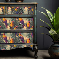 Vintage Tropical Parrots Victorian Upcycling