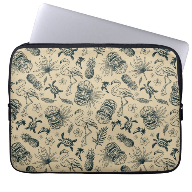 Vintage Tropical Pattern Laptop Sleeve (Front)