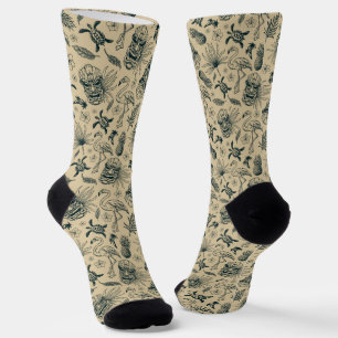 Vintage Tropical Pattern Socks