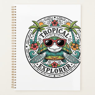 Vintage Tropical Sea Turtle Sunglasses Graphic Shi Planner