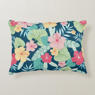 vintage tropical summer hawaiian seamless pattern decorative cushion