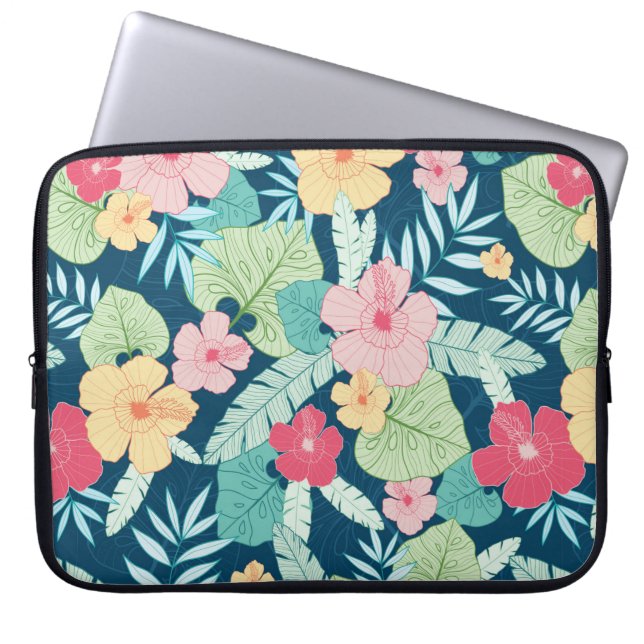 vintage tropical summer hawaiian seamless pattern  laptop sleeve (Front)