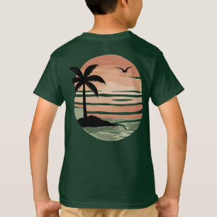 Vintage Tropical Sunset Palm Tree Design Retro B T-Shirt