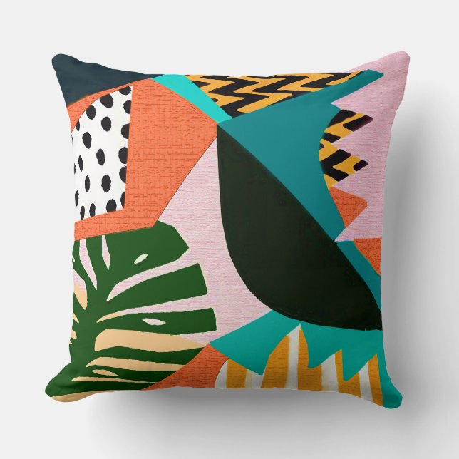 Vintage Tropical Vibes Cushion (Front)