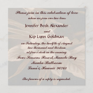 Vintage Tropical Wedding Invitation