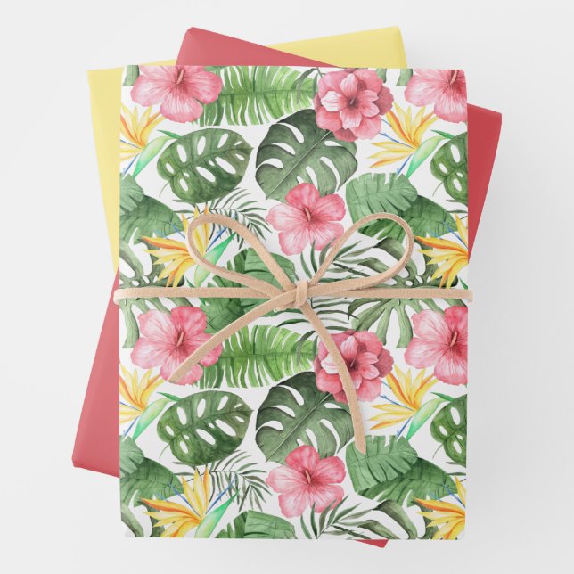 Vintage Tropical Wrapping Paper Sheet (In situ)