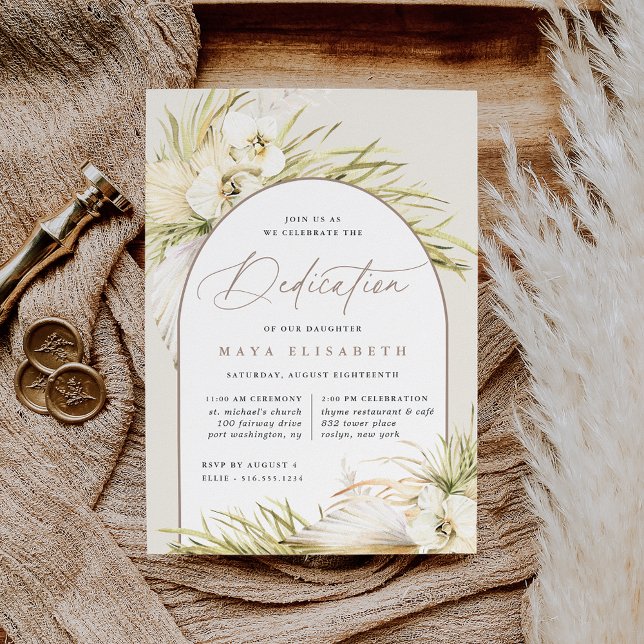 Vintage Tropics Baby Dedication Invitation (Creator Uploaded)