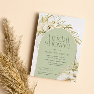 Vintage Tropics Bridal Shower Foil Invitation