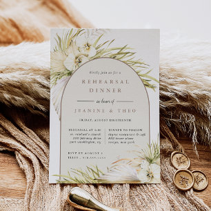 Vintage Tropics Ceremony Rehearsal Dinner Invitation