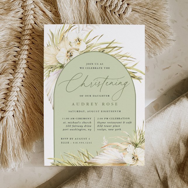Vintage Tropics Christening Ceremony & Party Invitation (Creator Uploaded)