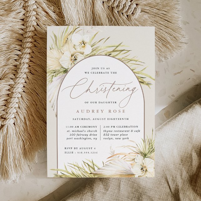 Vintage Tropics Christening Ceremony & Party Invitation (Creator Uploaded)