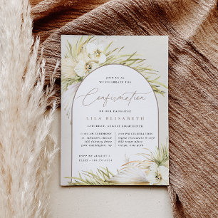 Vintage Tropics Confirmation Invitation