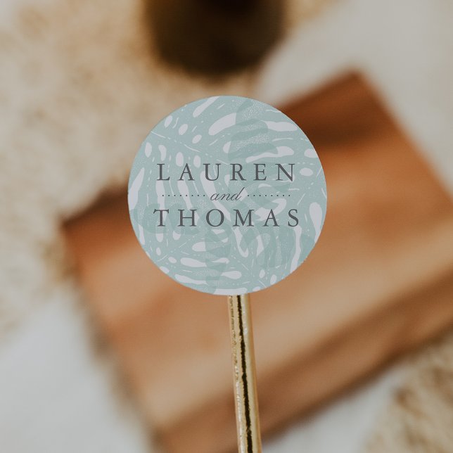 Vintage Tropics Wedding Classic Round Sticker (Creator Uploaded)