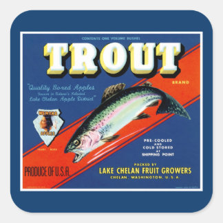 Vintage Trout Brand Apple Label