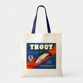 Vintage Trout Brand Apple Label Tote Bag
