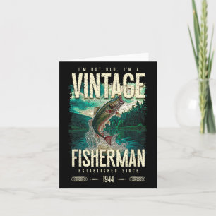 Vintage Trout Fisherman Funny Fishing Birthday 194 Card