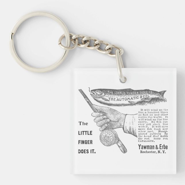 Vintage Trout Fishing Ad Circa 1890's   Key Ring (Front)