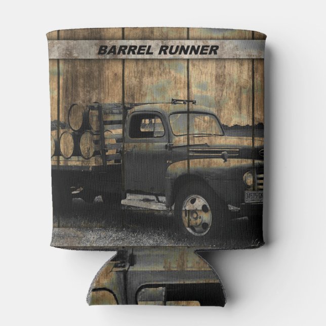 Vintage Truck Antique Truck Old Truck Can Cooler (Back)